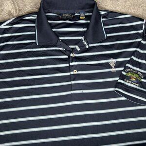 Polo Ralph Lauren Polo Shirt Mens XL Blue Stripe 121st US Open Torrey Pines Golf